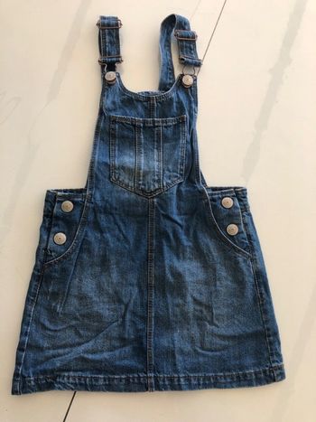 Robe salopette fille effet jeans usé