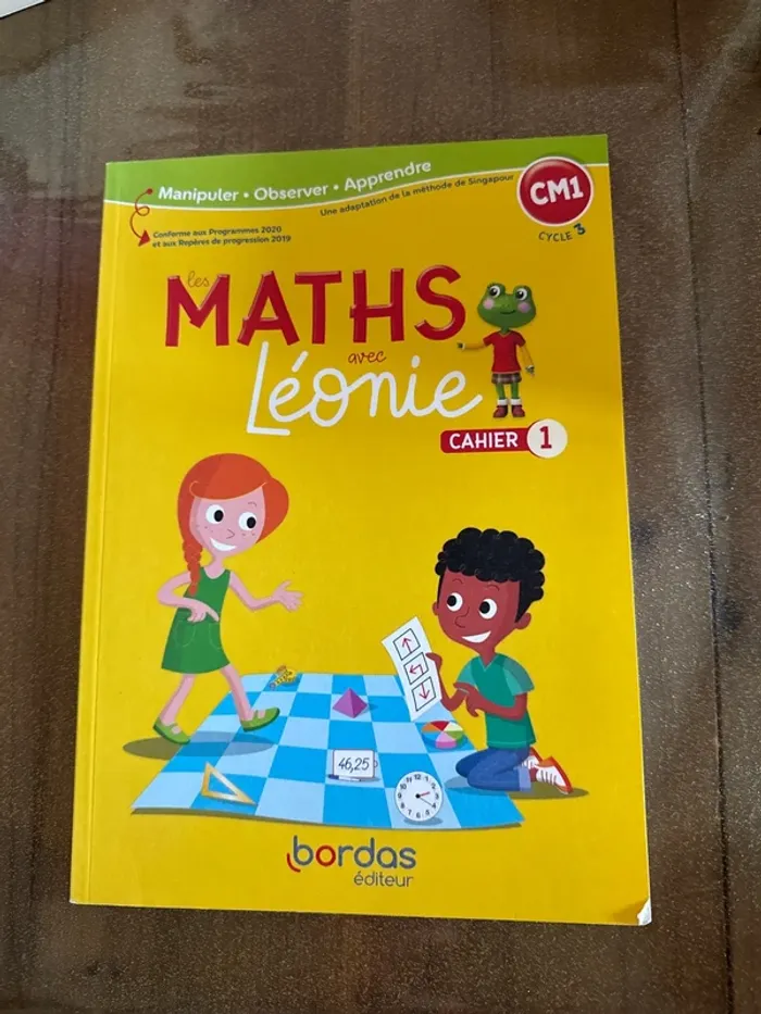 Livre les maths avec Léonie cahier 1 cm1