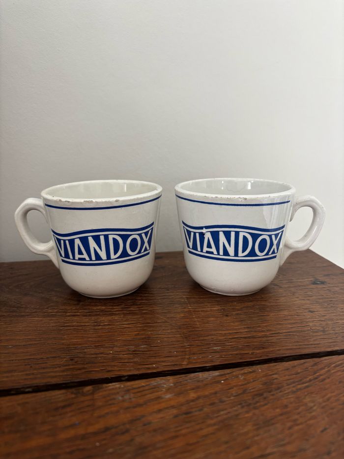 Vintage ensemble de deux tasses viandox