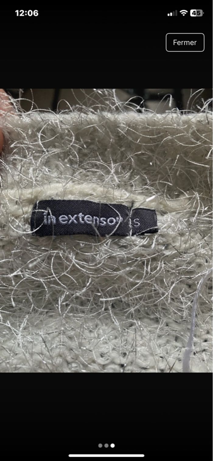 Gilet blanc pailleté in extenso taille s - photo numéro 2