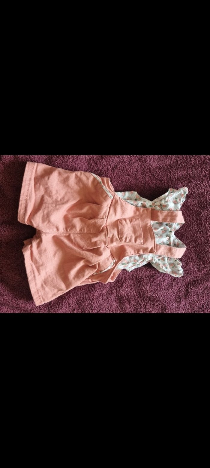 Ensemble bebe fille Salopette et t shirt  Obaibi Neuf