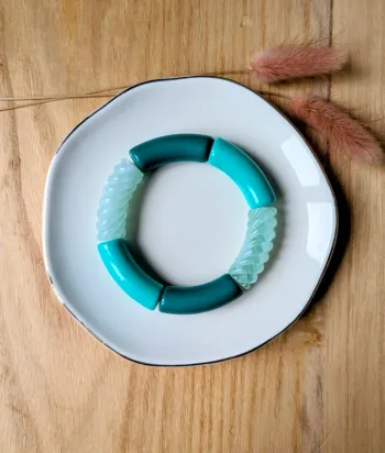Bracelet tube camaieu de vert