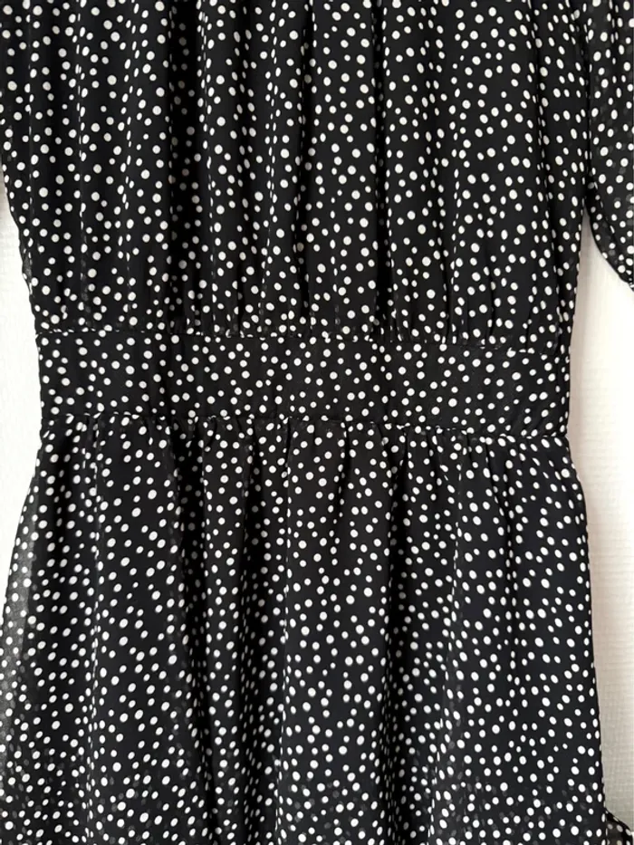 Robe noire courte The Kooples col rond à pois - photo numéro 3