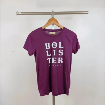 T-shirt violet Hollister California T.S logo brodé Los Angeles coton polyester casual A1270