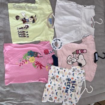 Lot de 5 tee shorts bébé fille 9 mois
