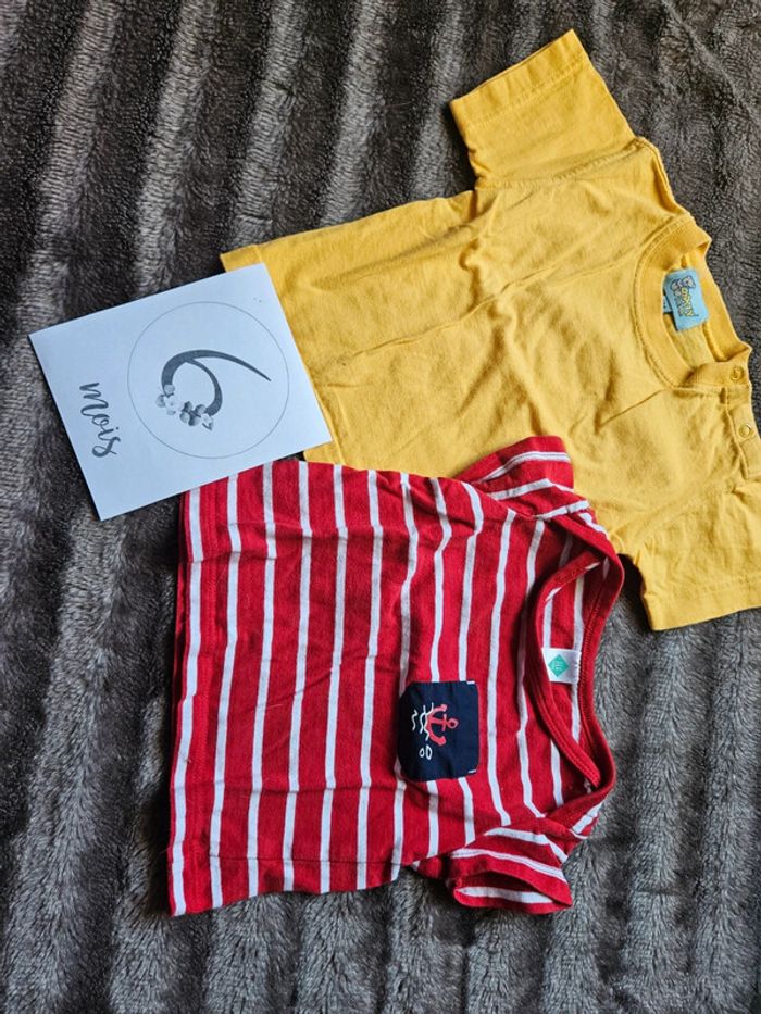 Lot t-shirt manches courtes garçon 6 mois