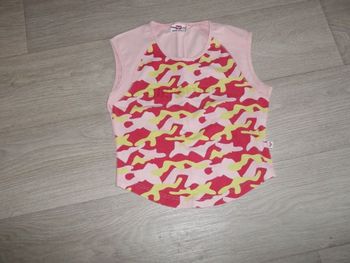 Débardeur QUIKSILVER rose, rouge et jaune fluo S TBE