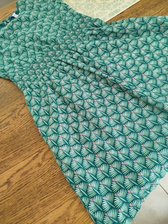 Robe manches courtes imprimée verte fille - photo numéro 7