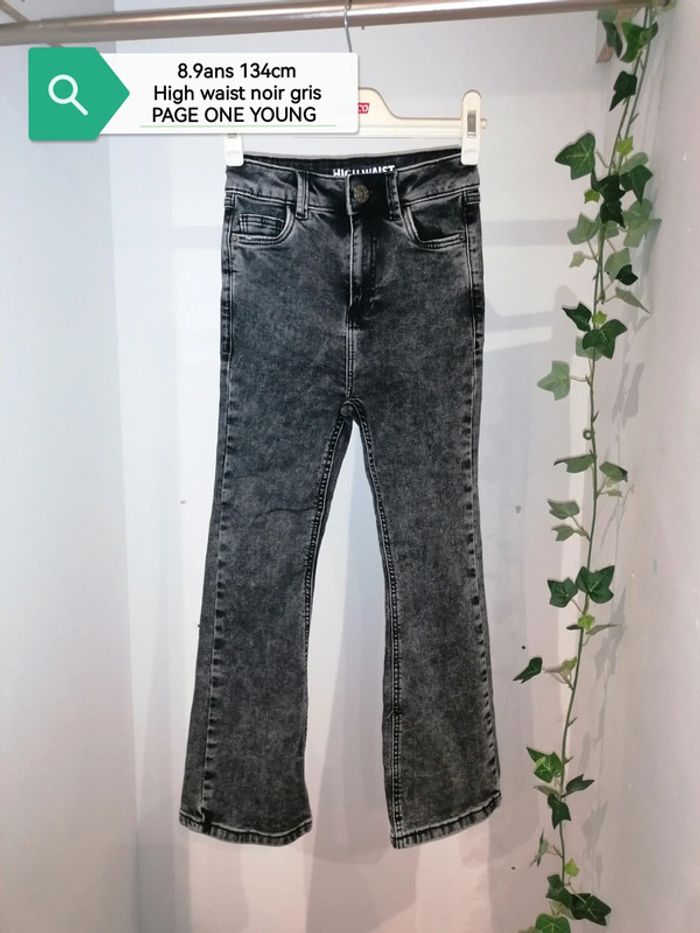 Jeans high waist 8.9ans 134cm