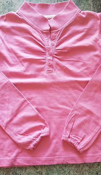 Tee-shirt polo fille rose