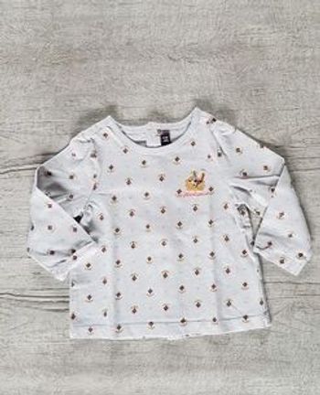 Tee-shirt fille 6 mois blanc fleuri Sergent Major