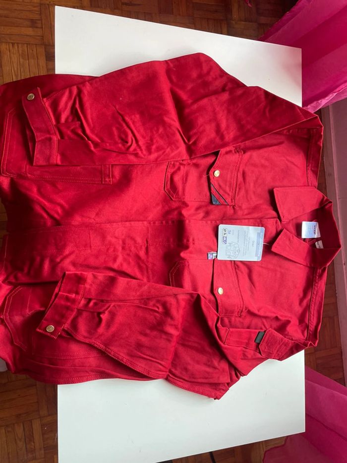 Veste de travail rouge PKA 100% coton taille 56 - photo numéro 2