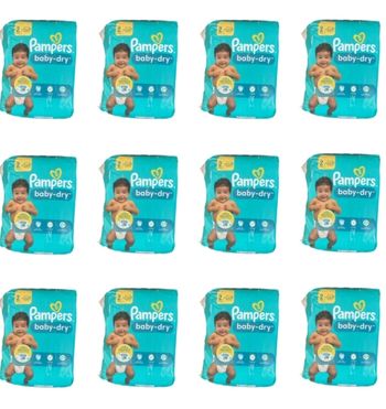 Lot de 444 Couches Pampers Baby Dry 4-8 kg Taille 2 Neuf