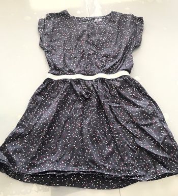 Robe T 6 ans  Vert Baudet bleu marine à pois