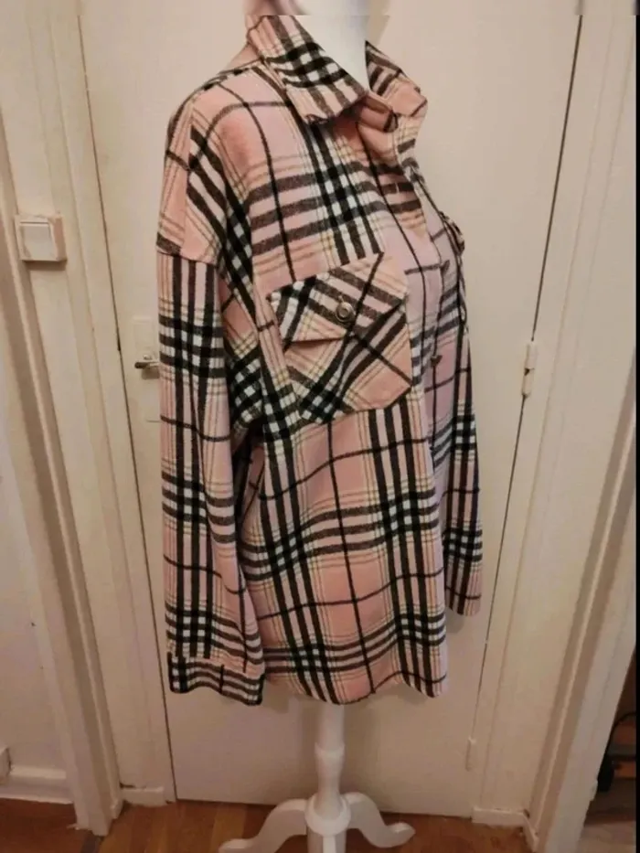 Surchemise taille L/XL carreaux rose - photo numéro 6