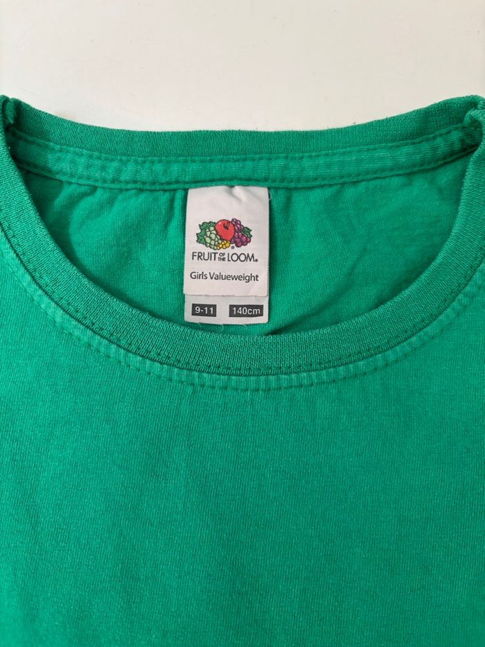 TEE shirt manches courtes vert fruit of the loom 10ans - photo numéro 2