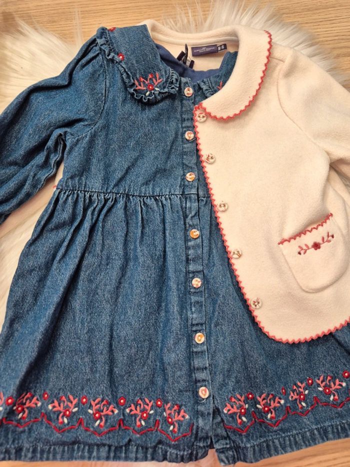 💙 Ensemble robe + veste molletonnée Sergent Major 18 mois - photo numéro 2
