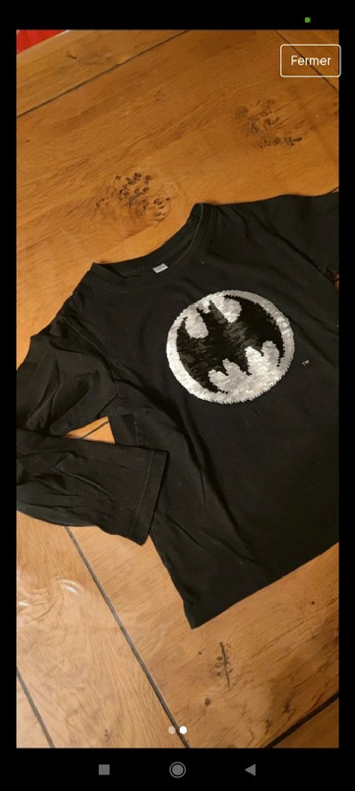 Maillot Batman à sequins manches longues 5 ans - photo numéro 2