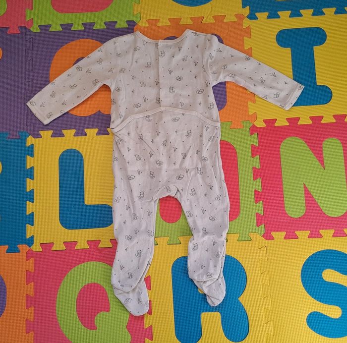 Pyjama grenouillère 1 pièce blanc chats, pommette, taille 24 mois (86 cm) - photo numéro 2