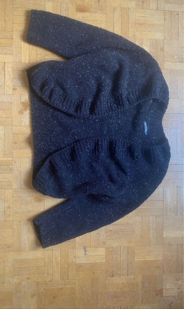 Petit gilet court noir pailleté/ Gilet/Gilet noir/ Pailettes - photo numéro 4