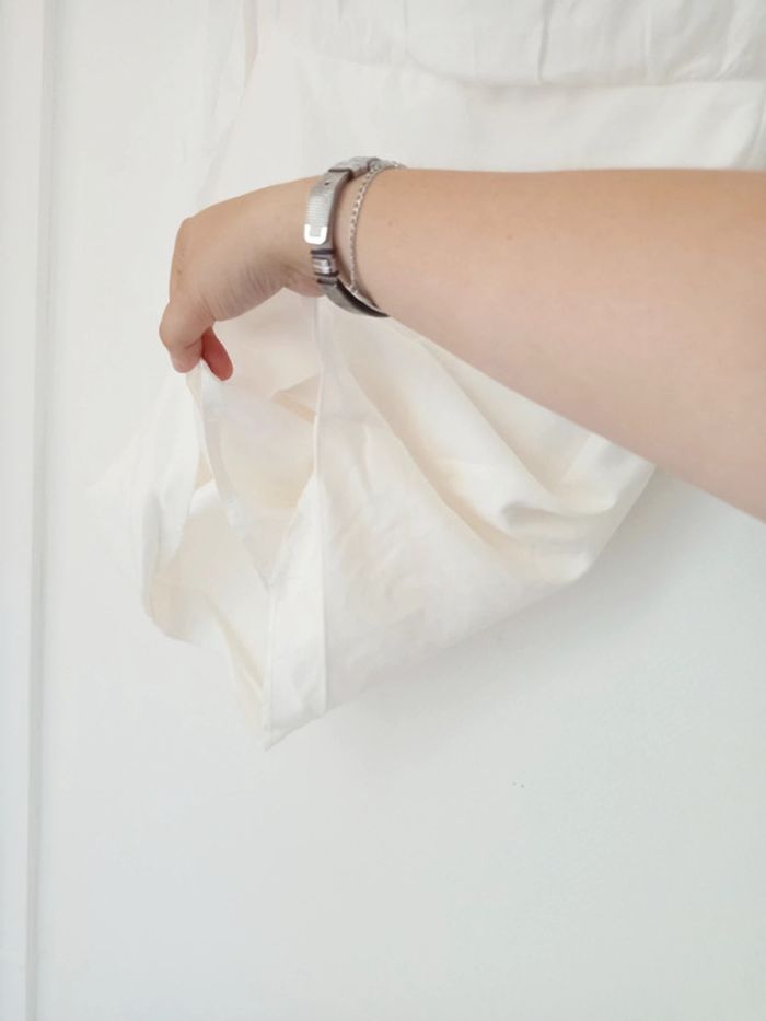 Robe blanche chic manches longues femme c - photo numéro 4