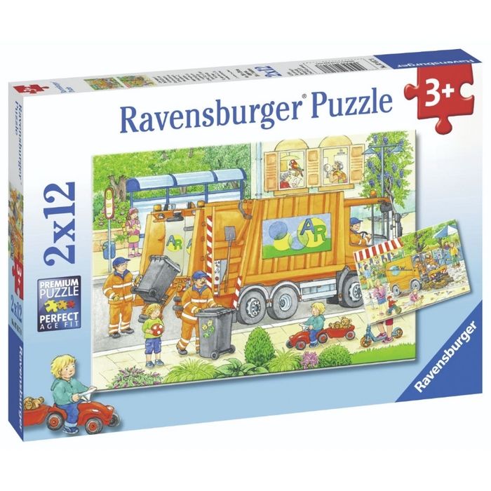 RAVENSBURGER PUZZLE COLLECTE DES ORDURES 2X12 PIECES 073178