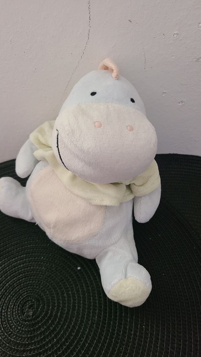 Doudou Dinosaure Pédro Bleu tshirt vert - photo numéro 2