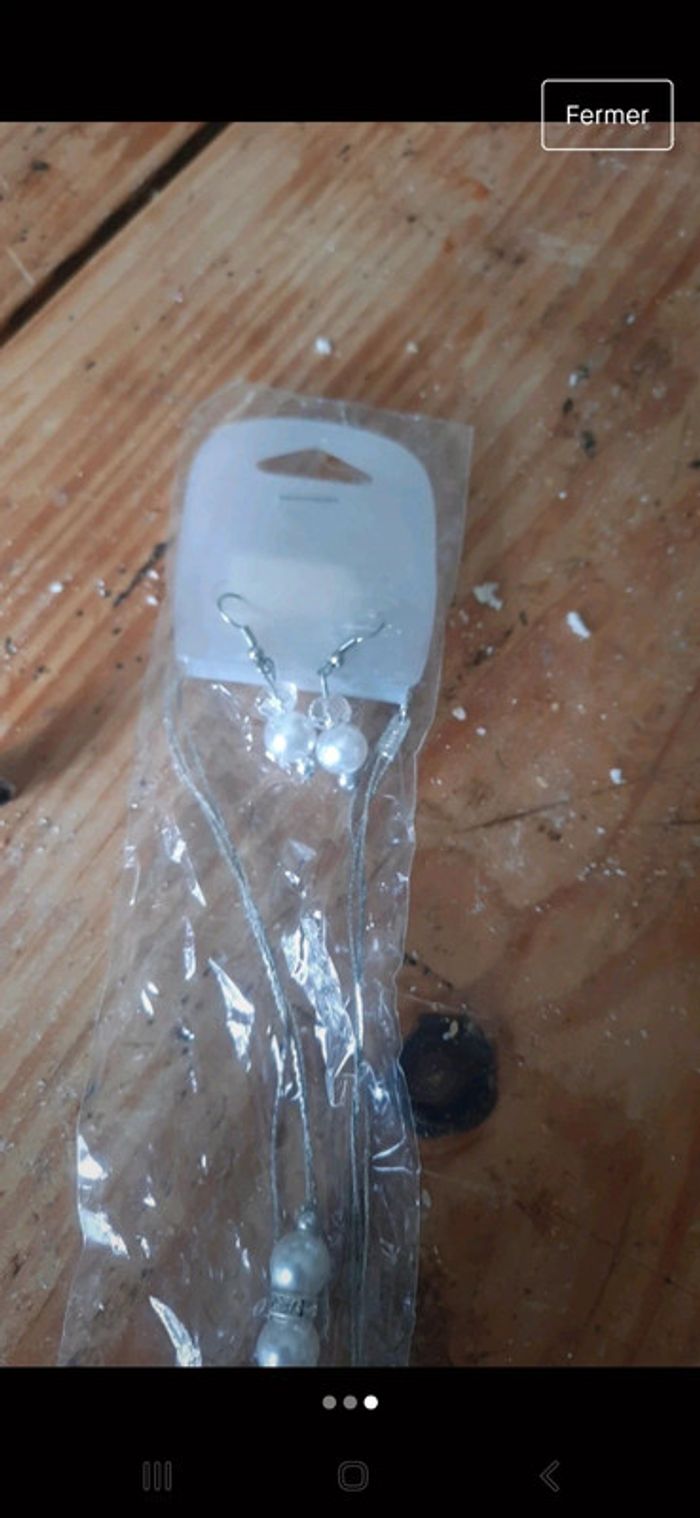 Lot collier et boucle d'oreille chic assorti - photo numéro 3