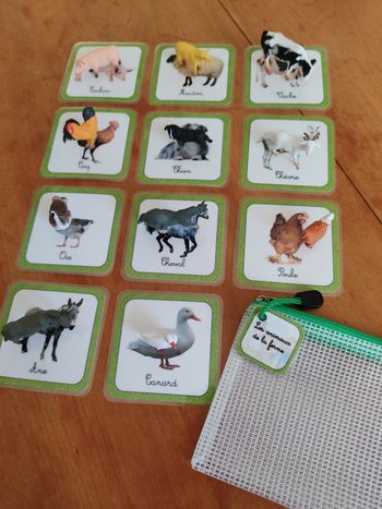 Figurines et jeu éducatif animaux de la ferme