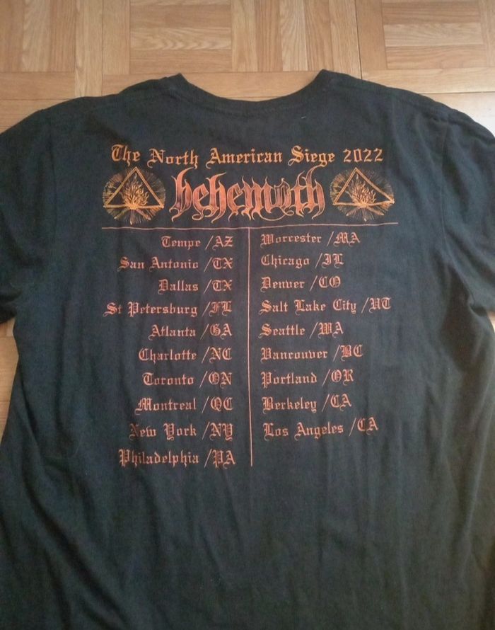 Behemoth t-shirt North American tour 2022 officiel - photo numéro 2