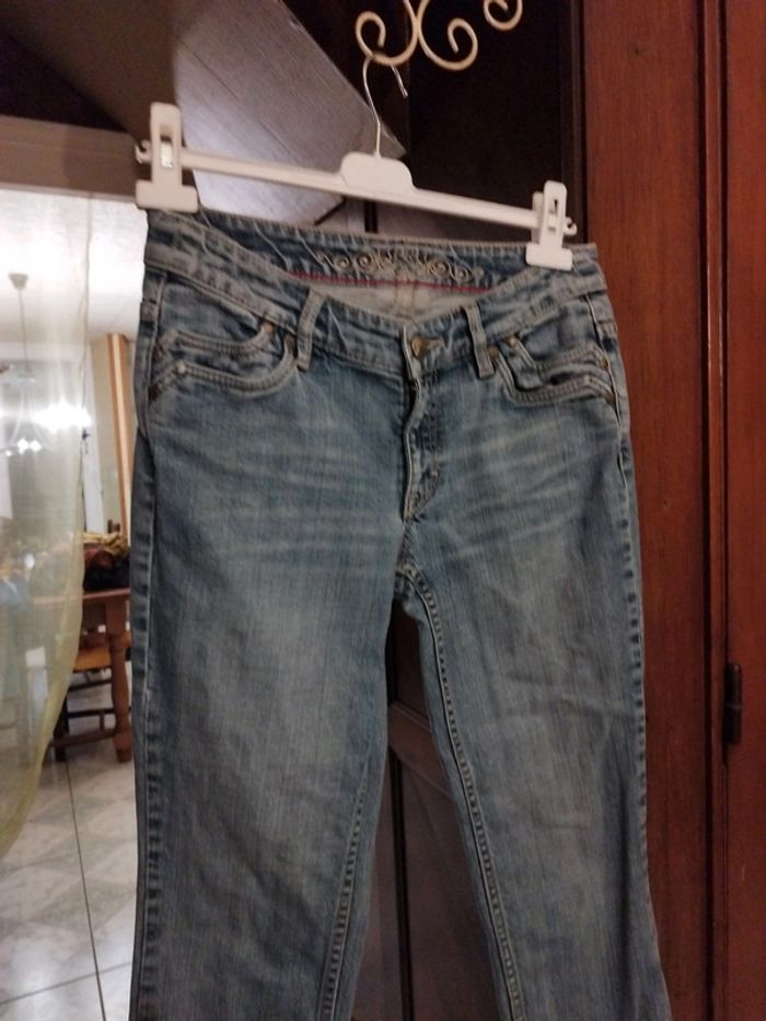 Pantacourt bleu denim vintage y2k M/38 coton - photo numéro 4