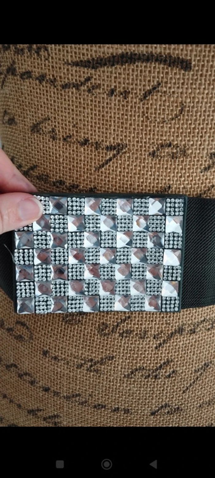 Ceinture élastique verte argenté femme 80 cm - photo numéro 6
