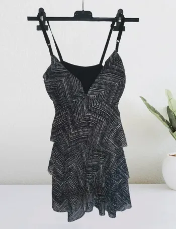 Débardeur / top rayé sequins noir Taille S