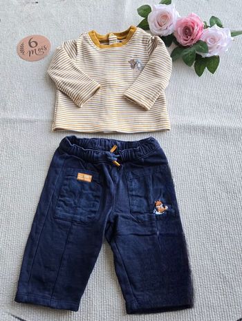 Ensemble bébé pull + pantalon Sergent Major 6 mois parfait état 