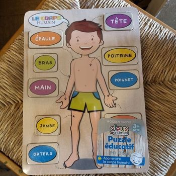 puzzle éducatif en bois Apprendre le corps humain- Neuf