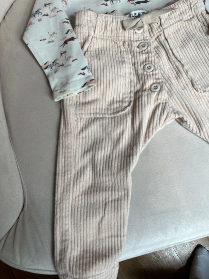 Ensemble pantalon velours grosses côtes et t-shirt 18 mois - Émile et Ida - photo numéro 5