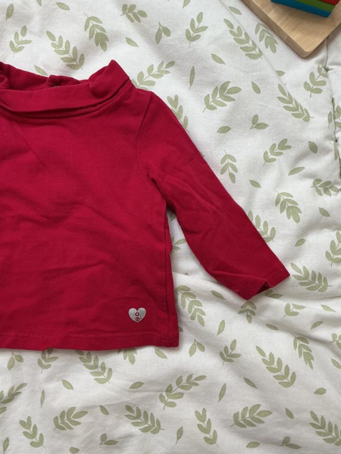 sous pull col roulé rose obaibi 1 mois - photo numéro 4