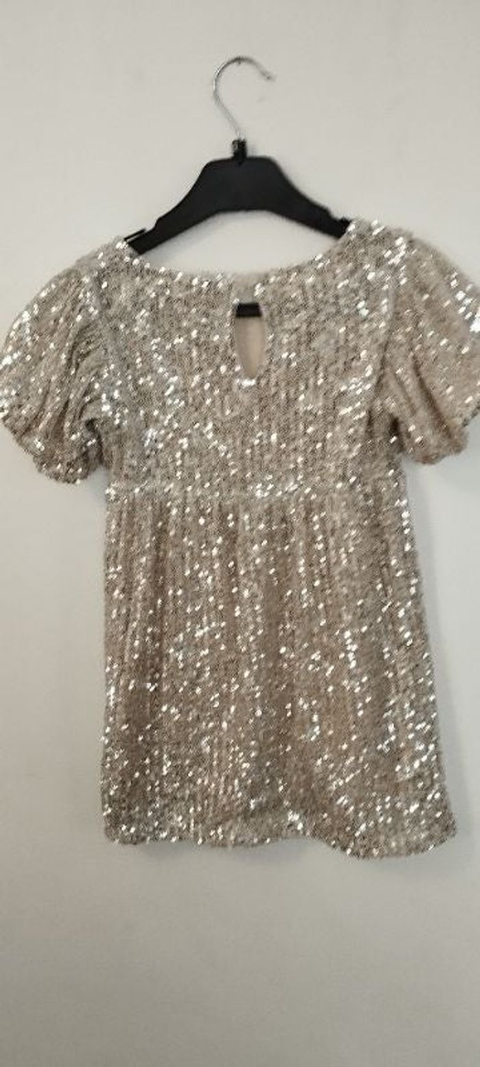 Robe de fête à sequins argent