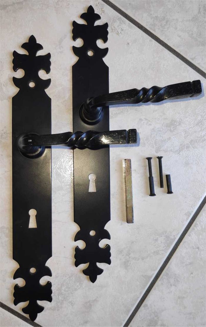 Paire de poignées de porte en fer forgé - photo numéro 3