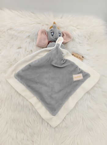 Doudou mouchoir plat Dumbo Disney Gris 