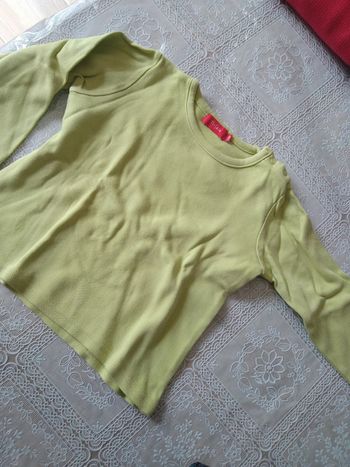 Tee-shirt vert manches longues 24 mois