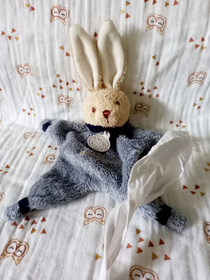 Doudou et compagnie lapin mouchoir
