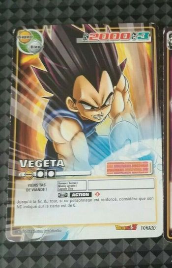 D-750 Dragon Ball Z Carte À Jouer Et À Collectionner Vegeta DBZ Card Game rare