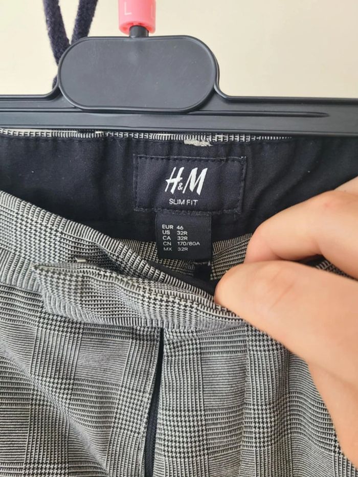 Pantalon à carreaux gris • taille 38/40 • H&M - photo numéro 2