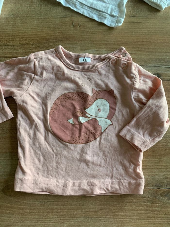 Lot de 6 tee-shirts manches longues fille 1 mois - photo numéro 4