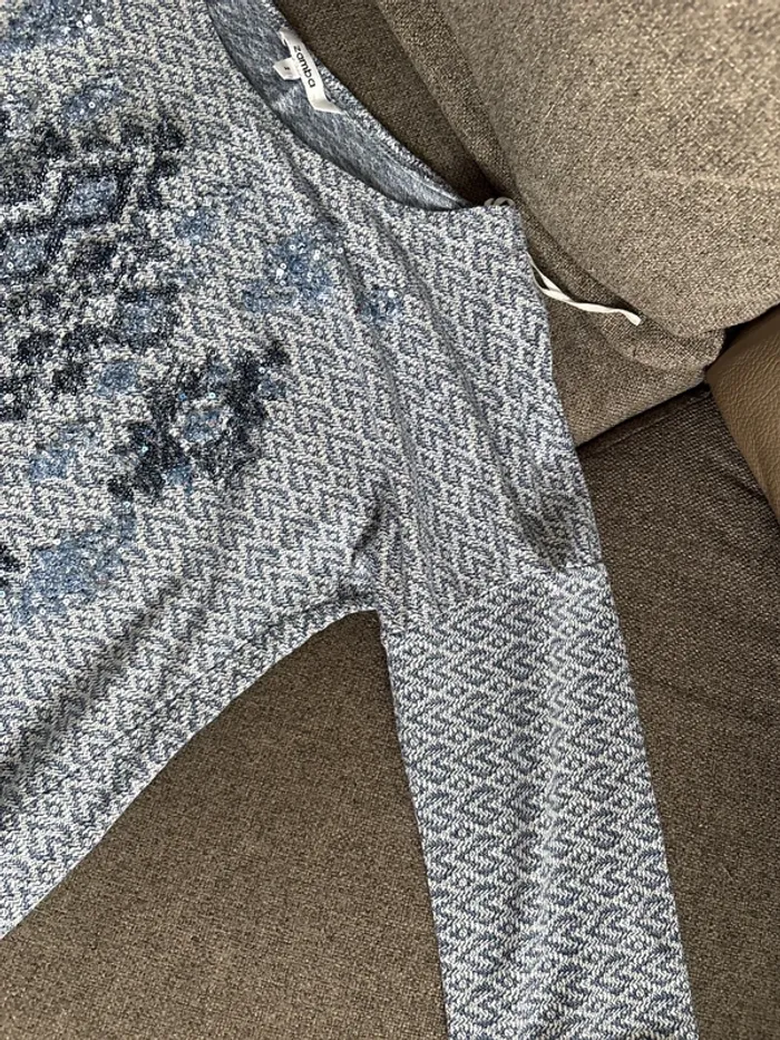 Sweats manche 3/4 pailleté - photo numéro 2
