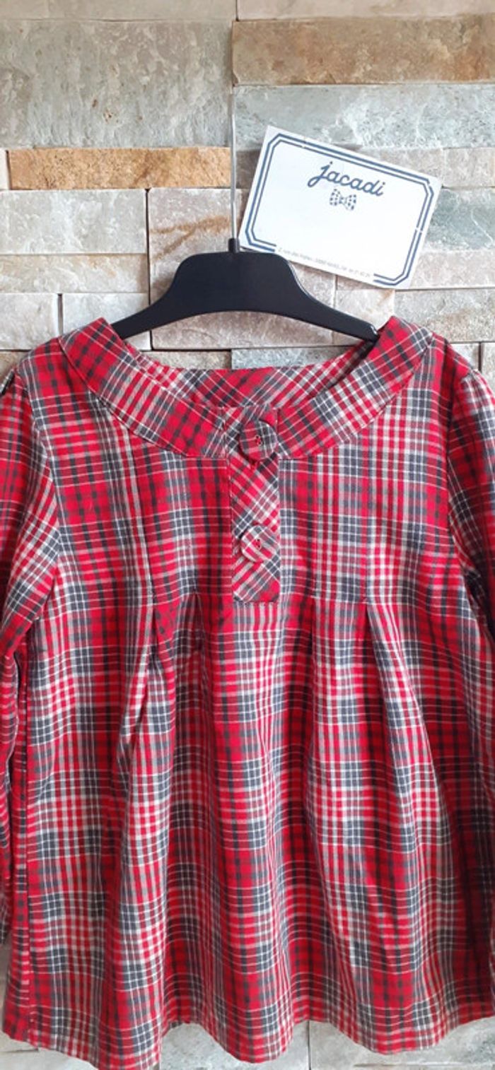 Haut blouse rouge à carreaux 6 ans Jacadi - photo numéro 2
