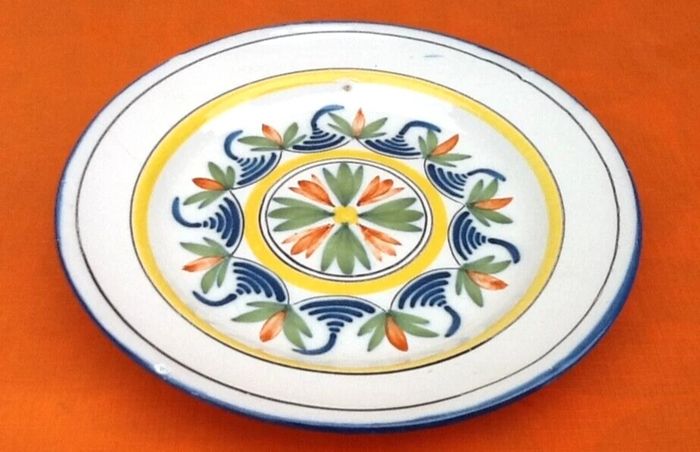 Assiette XIXème Lunéville Faïence polychrome à décor floral - photo numéro 2