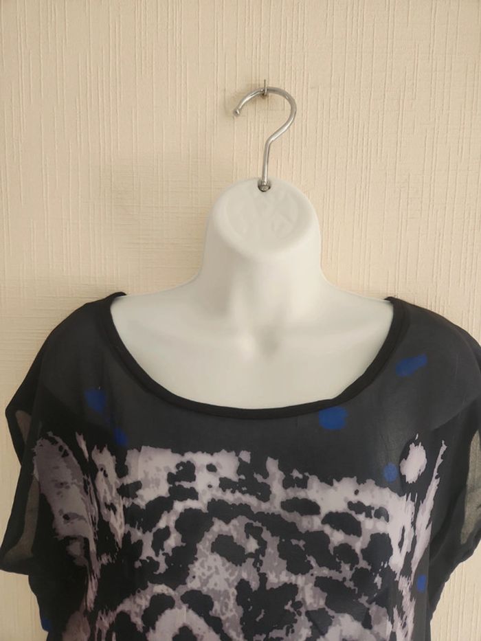 Blouse sans manches motif félin yeux bleus Pimkie S - photo numéro 4