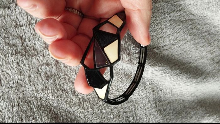 Bracelet ikita élastique noir crème - photo numéro 10
